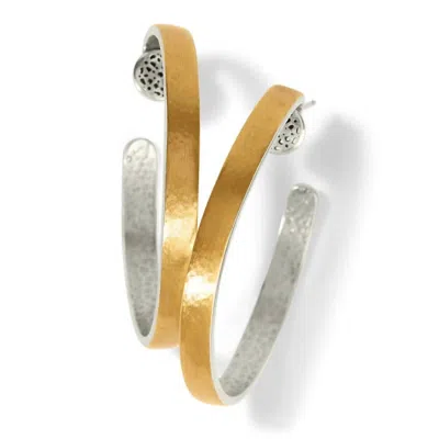 Brighton Women's Ferrara Entrata Medium Hoop Earrings In Gold Silver