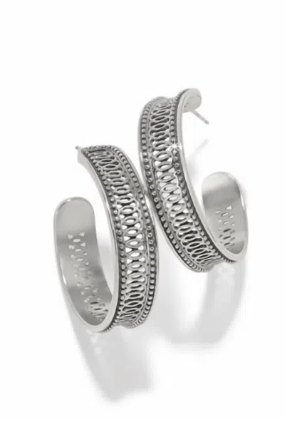 Brighton Women's Ferrara Siena Large Hoop Earrings In Silver In Brown