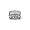 Brighton Women's Fleur De Lis Ring In Silver In Black