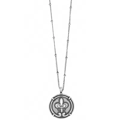 Brighton Women's Fleur De Lis Small Coin Necklace In Silver