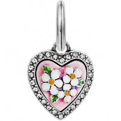 Brighton Women's Floral Blooming Heart Charm In Silver In Metallic
