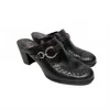 Brighton Women's Gemini Mules Leather Heel In Gemini Blk/choc In Multi