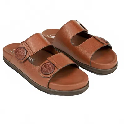 Brighton Women's Hayes Flat Sandals In Bourbon In Brown