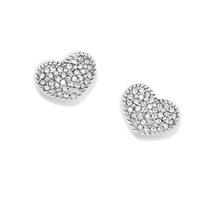 Brighton Women's Illumina Celeste Heart Post Earrings In Silver In Brown