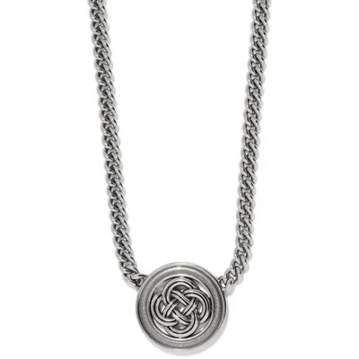 Brighton Women's Interlok Bold Medallion Necklace In Silver In Metallic