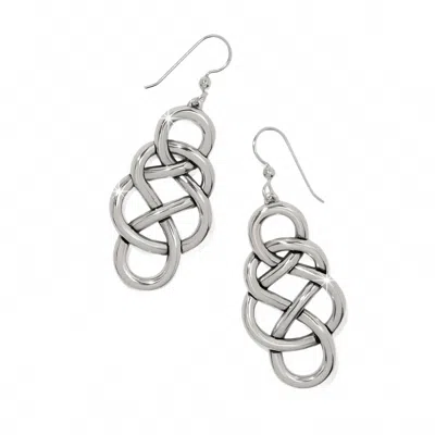 Brighton Women's Interlok Braid Drop French Wire Earrings In Silver In Brown