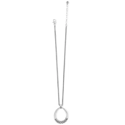 Brighton Women's Interlok Braid Drop Necklace In Silver In Metallic