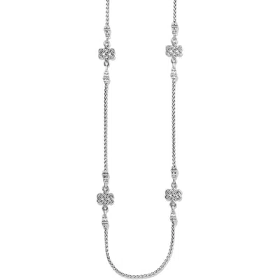 Brighton Women's Interlok Endless Knot Long Necklace In Silver In Pattern