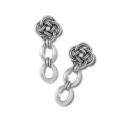 Brighton Women's Interlok Knot Link Post Drop Earrings In Silver In Metallic