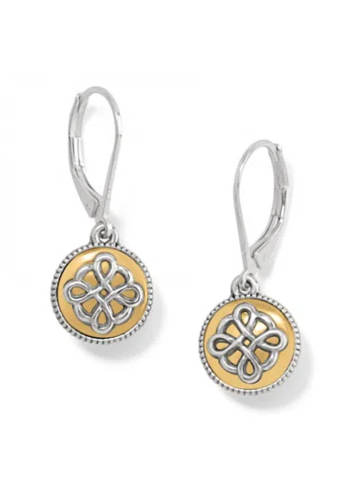 Brighton Women's Interlok Noir Two Tone Leverback Earrings In Silver-gold