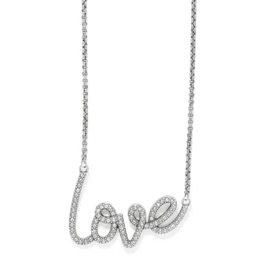 Brighton Women's Love Script Sparkle Necklace In Silver