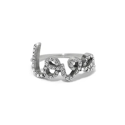 Brighton Women's Love Script Sparkle Ring In Silver