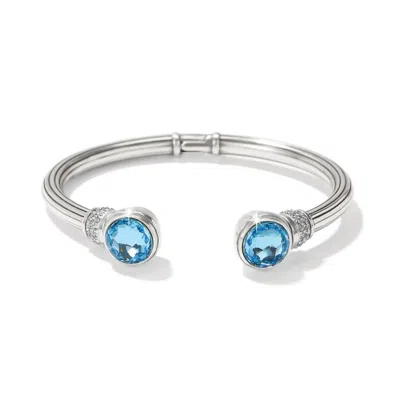 Brighton Women's Meridian Aurora Petite Hinge Bangle In Aqua In Silver