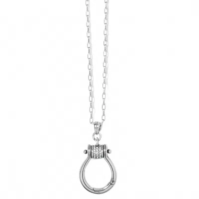 Brighton Women's Meridian Charm Holder Long Necklace In Silver In White
