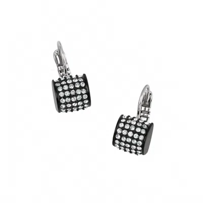Brighton Women's Meridian Leverback Earrings In Black In Silver