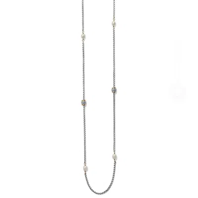 Brighton Women's Meridian Petite Pearl Long Necklace In Silver