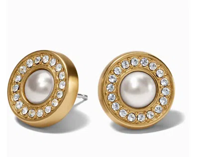 Brighton Women's Meridian Post Earrings In Gold Pearl In Orange