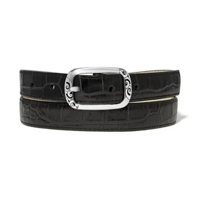 Brighton Women's Mingle Reversible Belt In Black / Ivory