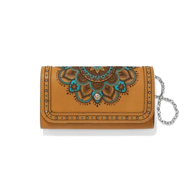 Brighton Women's Mosaic Large Wallet In Camel In Brown