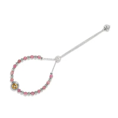 Brighton Women's Mosaic Two Tone Beaded Bracelet In Mauve / Silver In Multi
