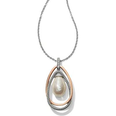 Brighton Women's Neptune's Rings Pearl Pendant Necklace In Silver/ Rose Gold In Multi