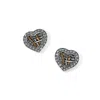 Brighton Women's Neptune's Rings Woven Heart Post Earrings In Silver-gold