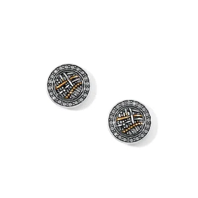 Brighton Women's Neptune's Rings Woven Round Post Earrings In Silver-gold In Multi