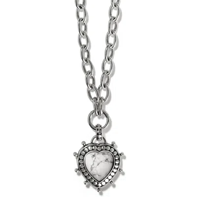 Brighton Women's Pebble Dot Hati Howlite Heart Necklace In Silver