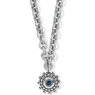 Brighton Women's Pebble Dot Medali Reversible Collar Necklace In Silver/blue In Multi