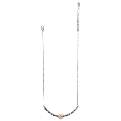 Brighton Women's Pretty Tough Bold Heart Bar Necklace In Silver-gold