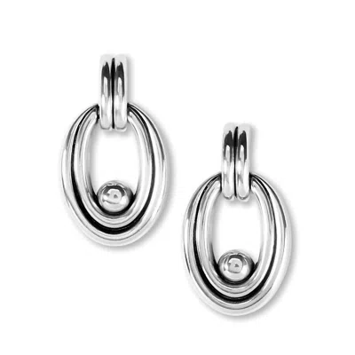 Brighton Women's Pretty Tough Groove Post Drop Earrings In Silver