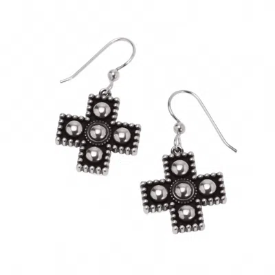 Brighton Women's Pretty Tough Small Cross Earrings In Silver