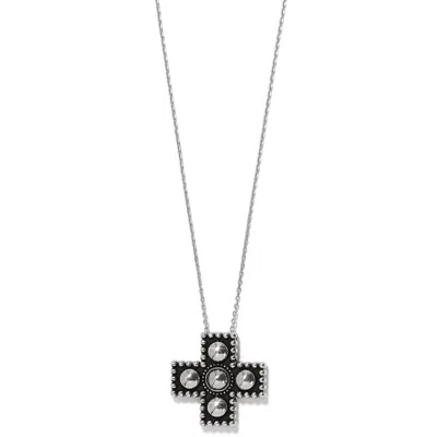Brighton Women's Pretty Tough Small Cross Necklace In Silver