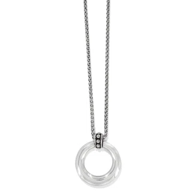 Brighton Women's Pretty Tough Stud Large Circle Necklace In Silver