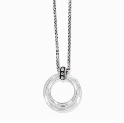 Brighton Women's Pretty Tough Stud Large Circle Necklace In Silver In Metallic