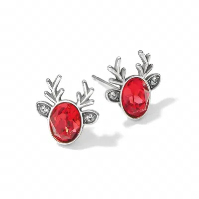 Brighton Women's Reindeer Glitz Mini Post Earrings In Red