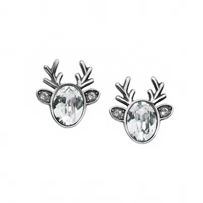 Brighton Women's Reindeer Glitz Mini Post Earrings In Silver