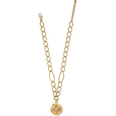 Brighton Women's Saturn Reversible Necklace In Brushed Gold In Multi