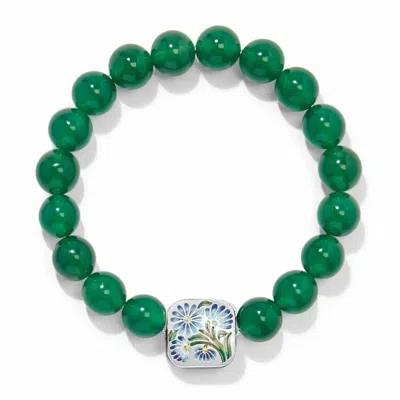 Brighton Women's Sydney Daisy Bracelet In Green / Silver In Multi