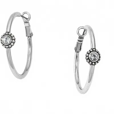 Brighton Women's Twinkle Medium Hoop Post Earrings In Silver In Brown