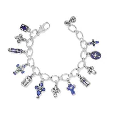 Brighton Women's Unity Cross Charm Bracelet In Silver Blue