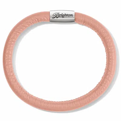 Brighton Woodstock Leather Bangle Bracelet In Sand Pink