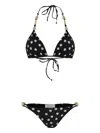 Brigitte Beaded-strap Bikini In Black