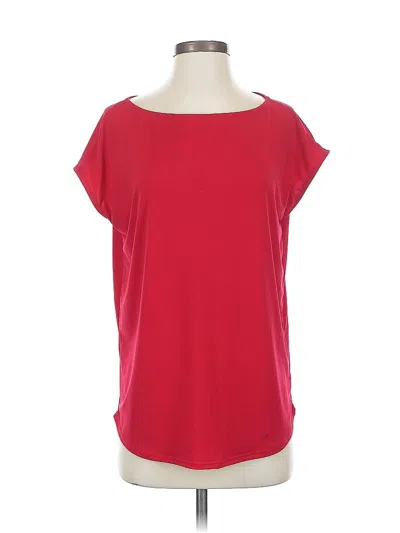 Pre-owned Brigitte Brianna Short Sleeve Top Red Scoop Neck Tops