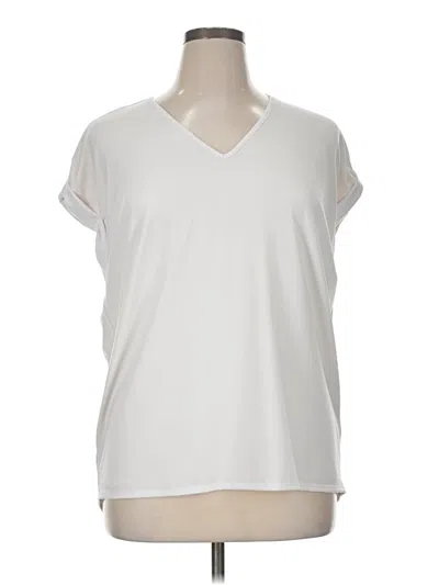 Pre-owned Brigitte Brianna Short Sleeve Top White V Neck Tops