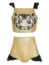 Brigitte Carnaval Short And Top Set In ゴールドトーン