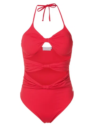 Brigitte Cut-out One-piece Swimsuit In Red