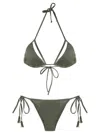 Brigitte Cut-out Triangle-cup Bikini In Green