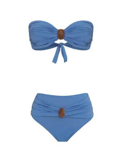 Brigitte Dalia Ruched Bikini In Blue