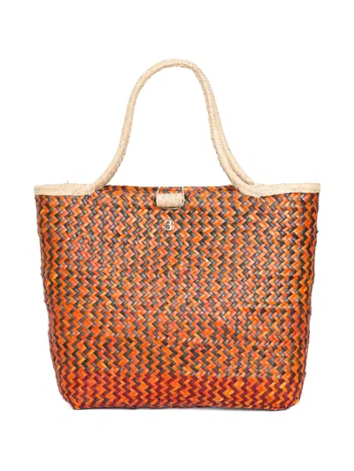 Brigitte Dandá Zigzag Beach Bag In Orange